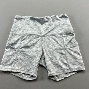 Ododos Tummy Biker Shorts Womens Small Heathered Gray Space Dye Athleisure Gym